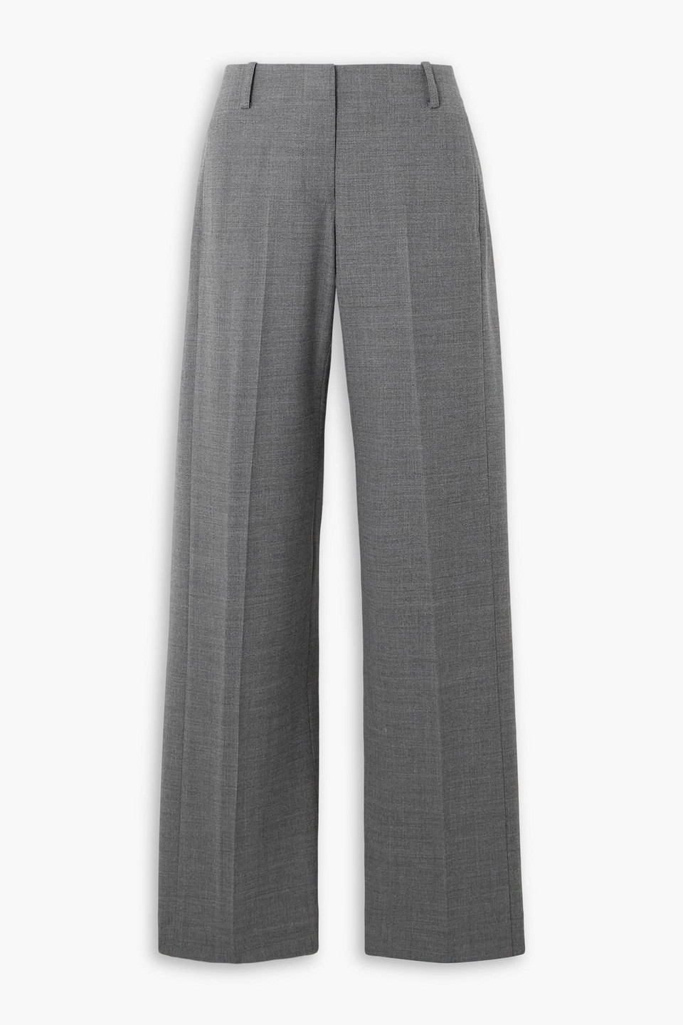 Tory Burch Flannel Wide-leg Pants In Gray