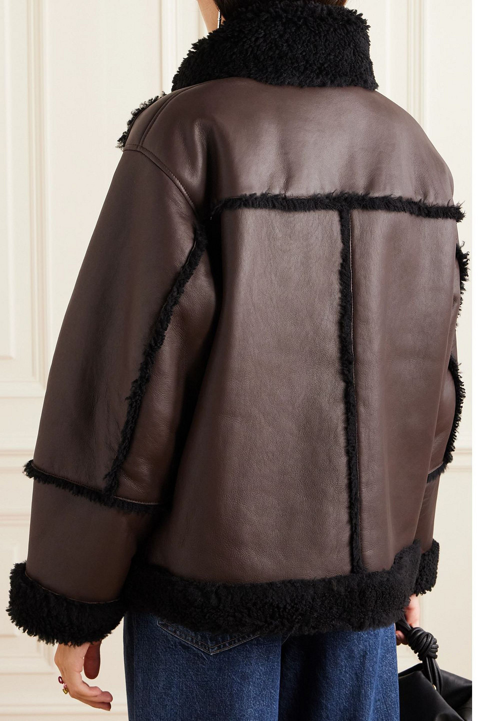 Goldsign Shearling Coat In Brown
