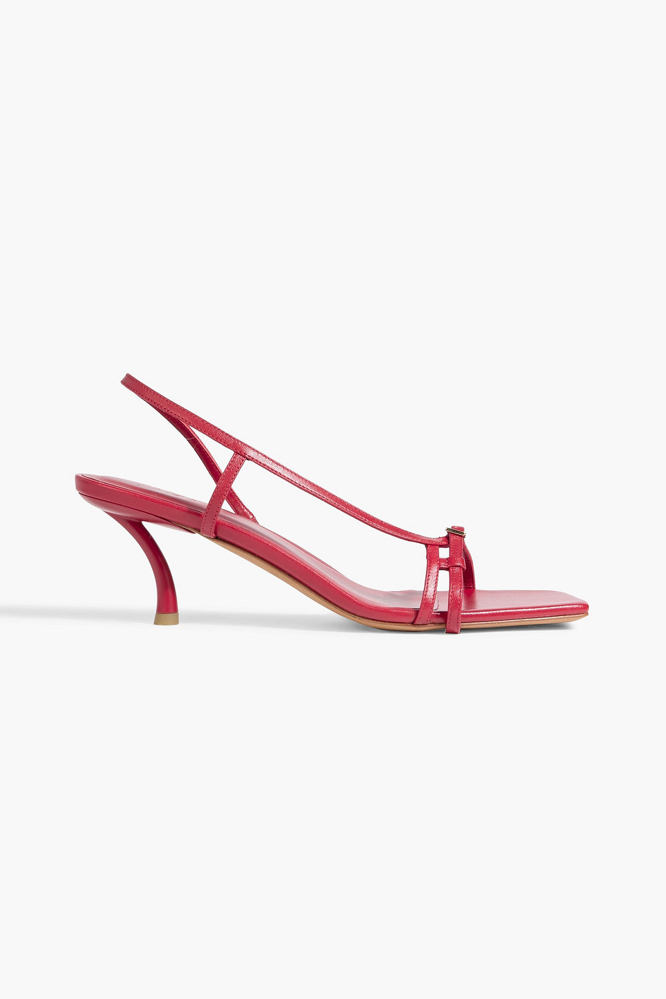 Tibi Kendrick Buckled Leather Slingback Sandals In Burgundy