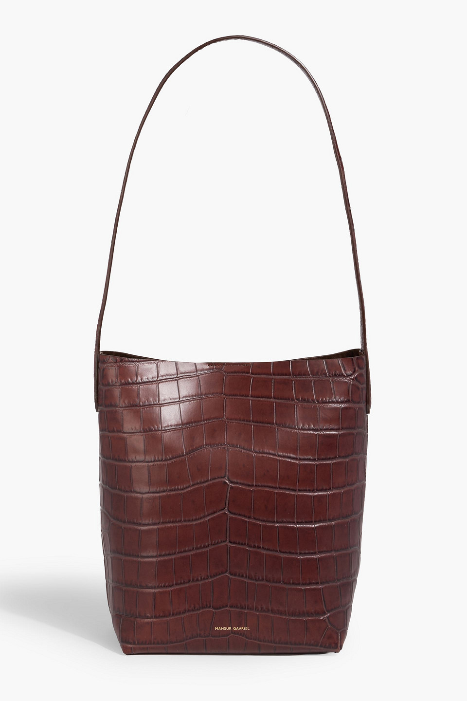 Mansur Gavriel Cabas Small Croc-effect Leather Tote In Brown