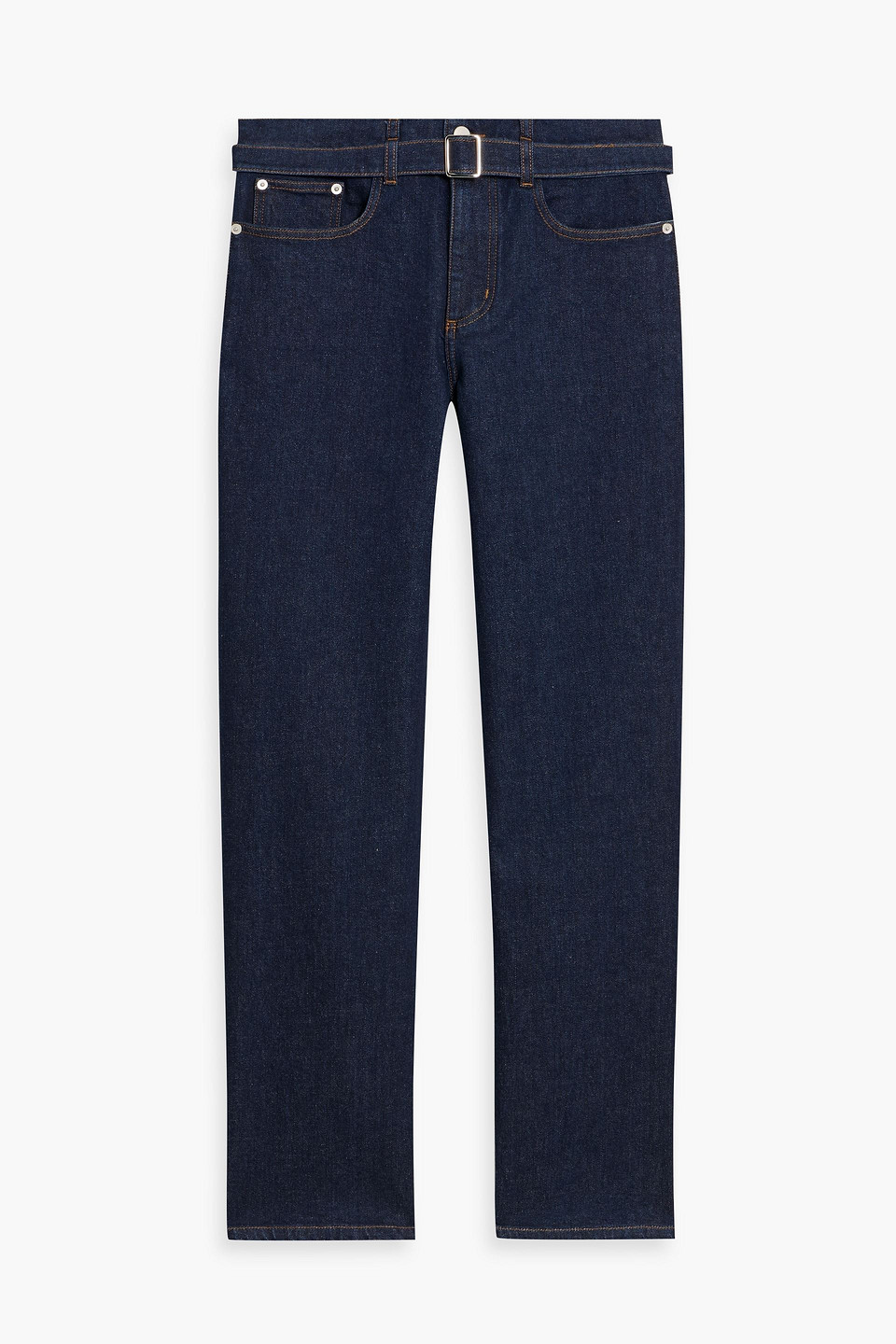 Proenza Schouler Ellsworth Belted High-rise Straight-leg Jeans In Blue