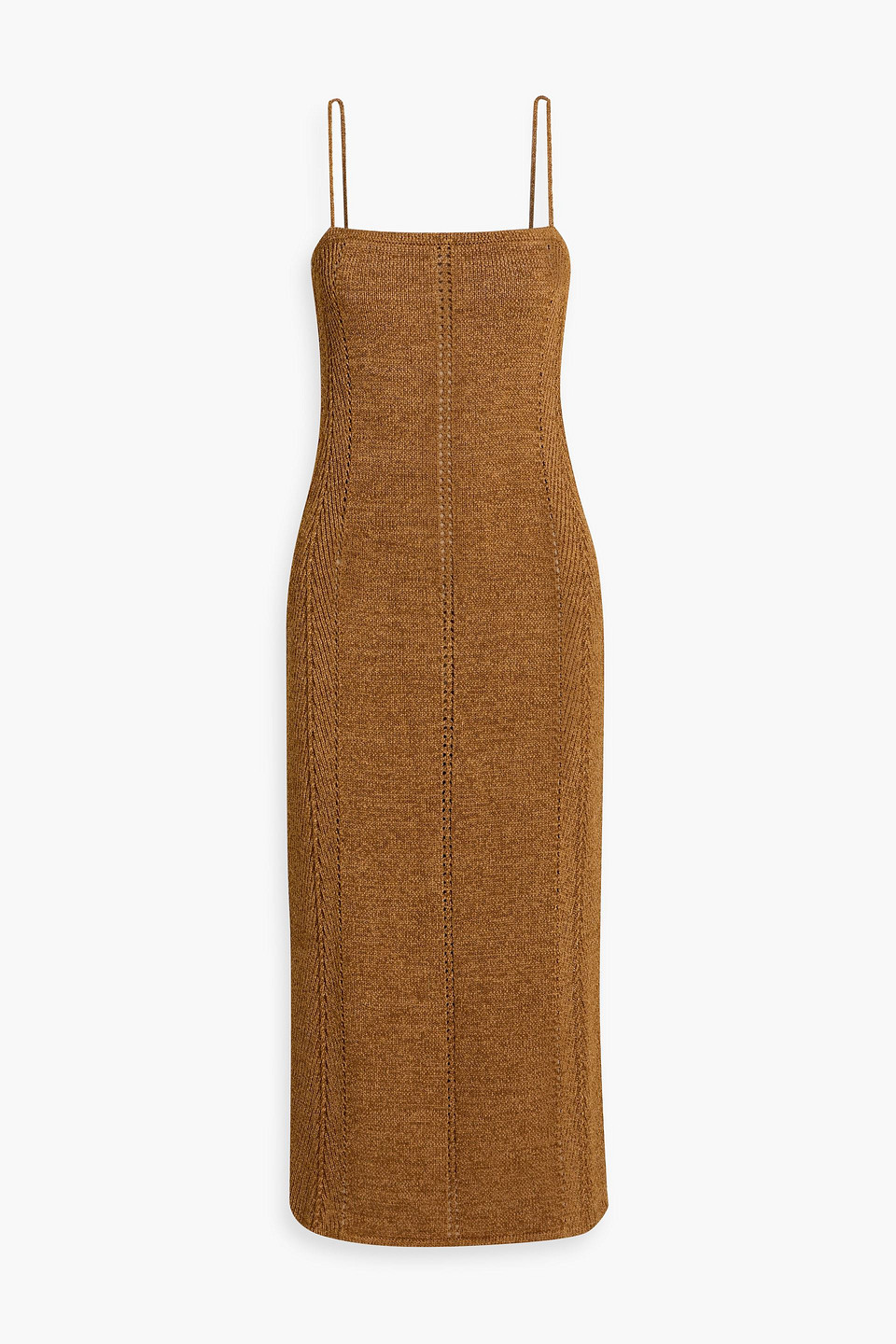 proenza schouler - bouclé-knit midi dress - brown - s