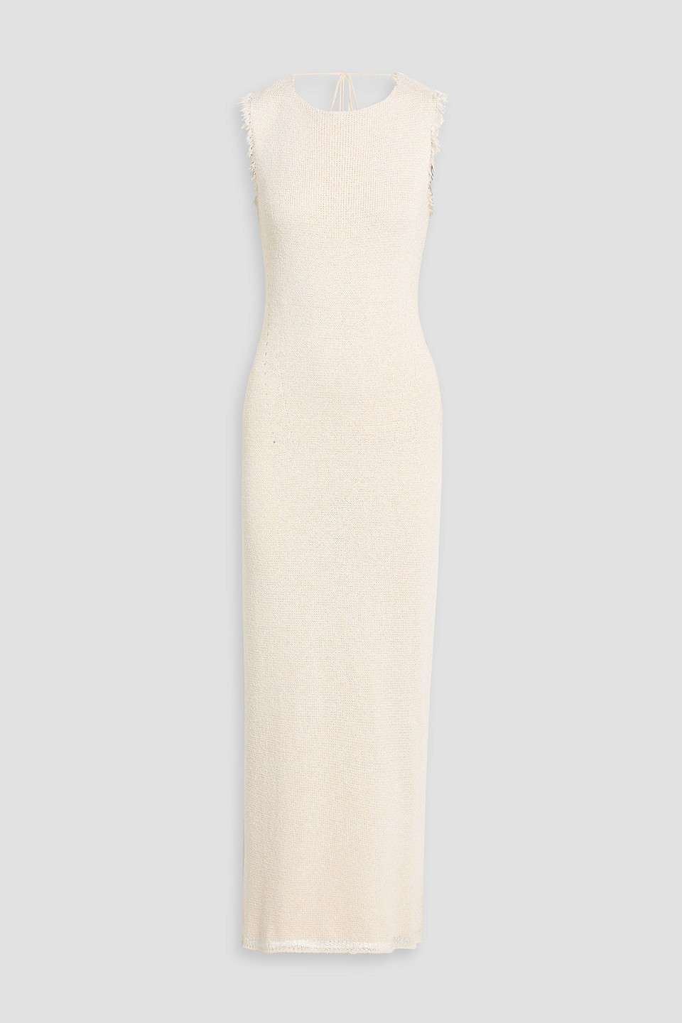 Proenza Schouler Sylvia Open-back Bouclé-knit Maxi Dress In Neutral