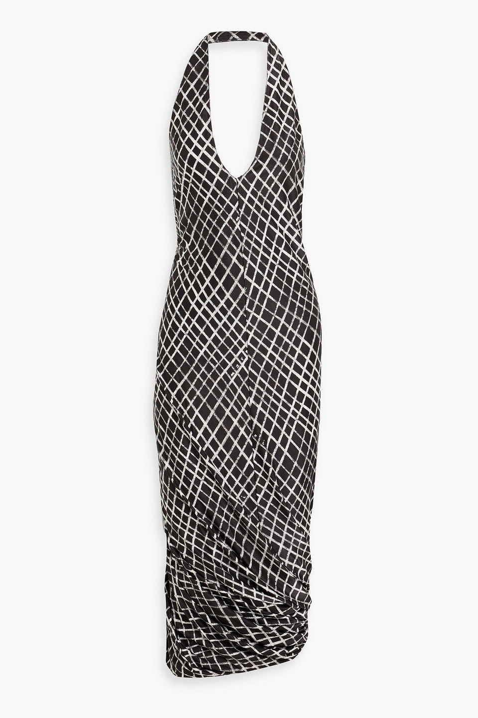 Marni Open-back Printed Stretch-jersey Maxi Dress In Black