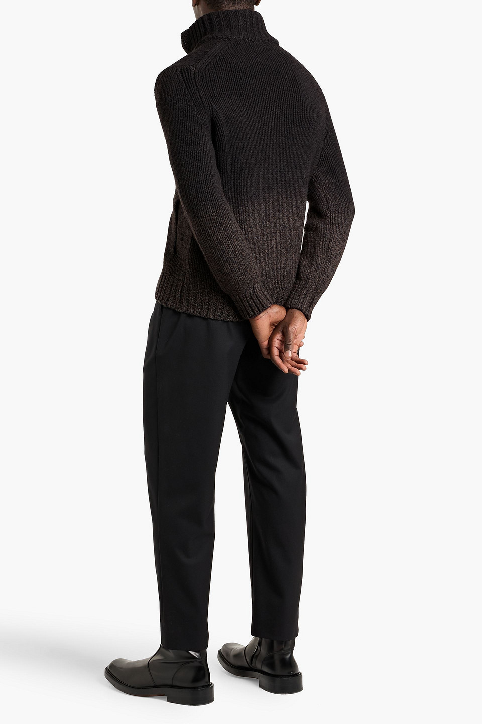  Slowear - Cardigan „zanone“ Aus Wolle Mit Farbverlauf - Braun - It 46 