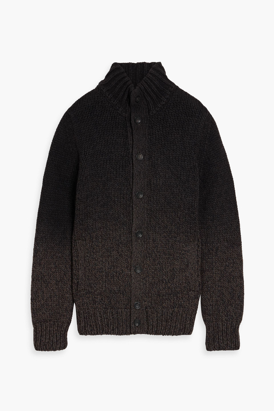 Slowear Zanone Dégradé Wool Cardigan In Black