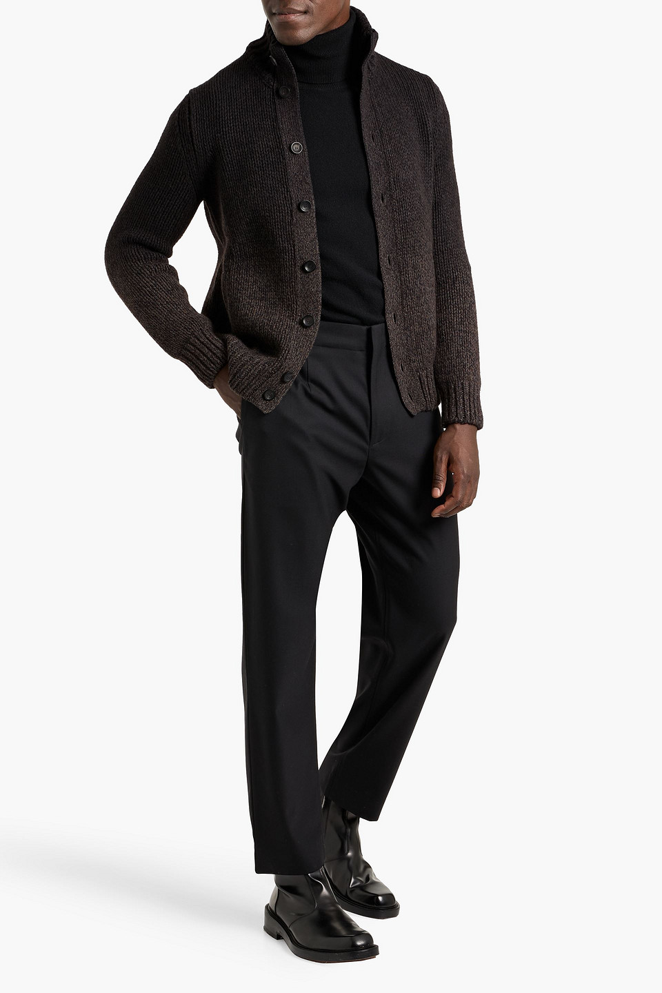  Slowear - Cardigan „zanone“ Aus Wolle Mit Farbverlauf - Braun - It 46 
