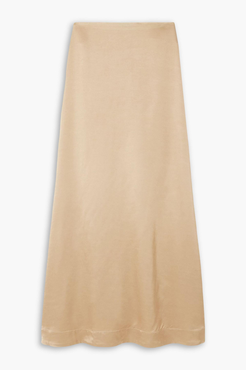esse studios - gilded satin maxi skirt - neutral - uk 10