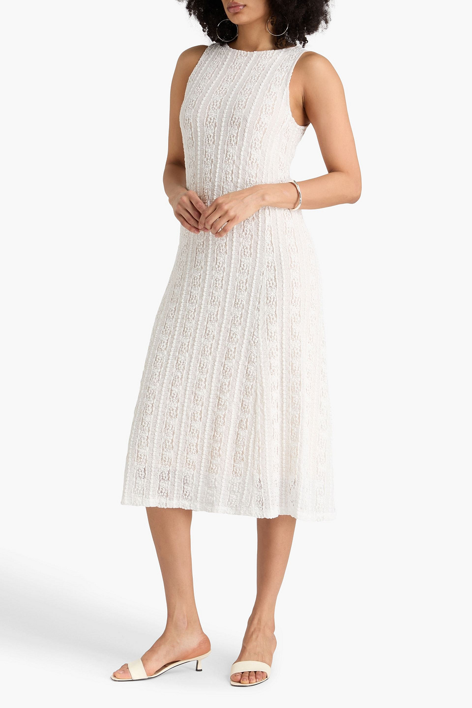  Vince. - Midikleid Aus Spitze - Weiß - Xs 