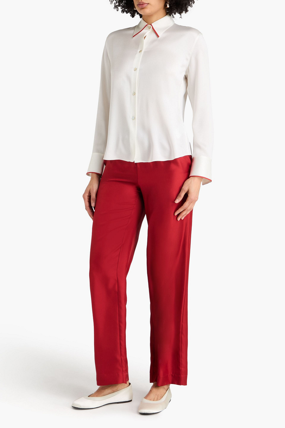  Vince. - Silk-satin Shirt - Weiß - M 