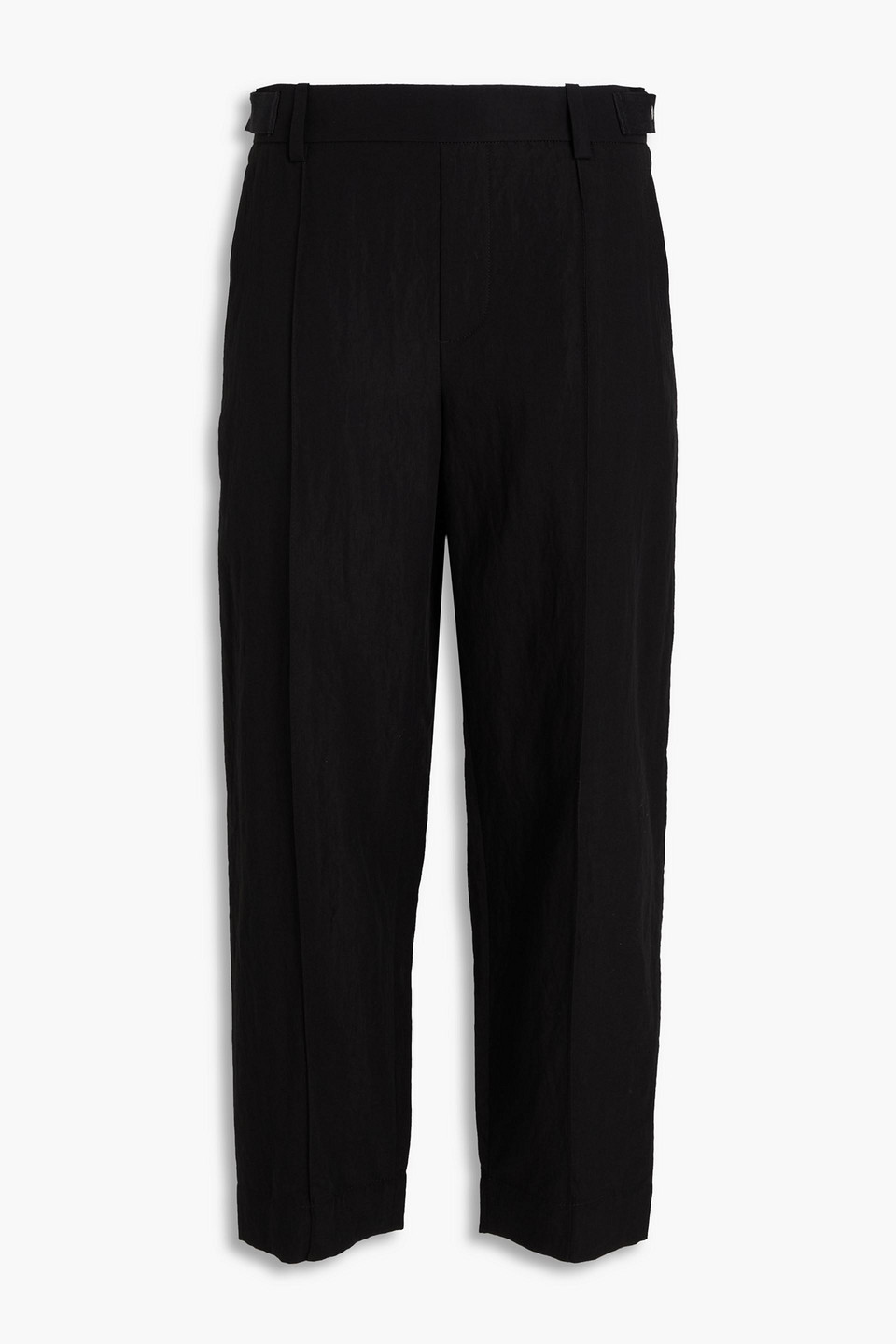 Vince Cropped Tencel™ Lyocell-blend Tapered Trousers In Black