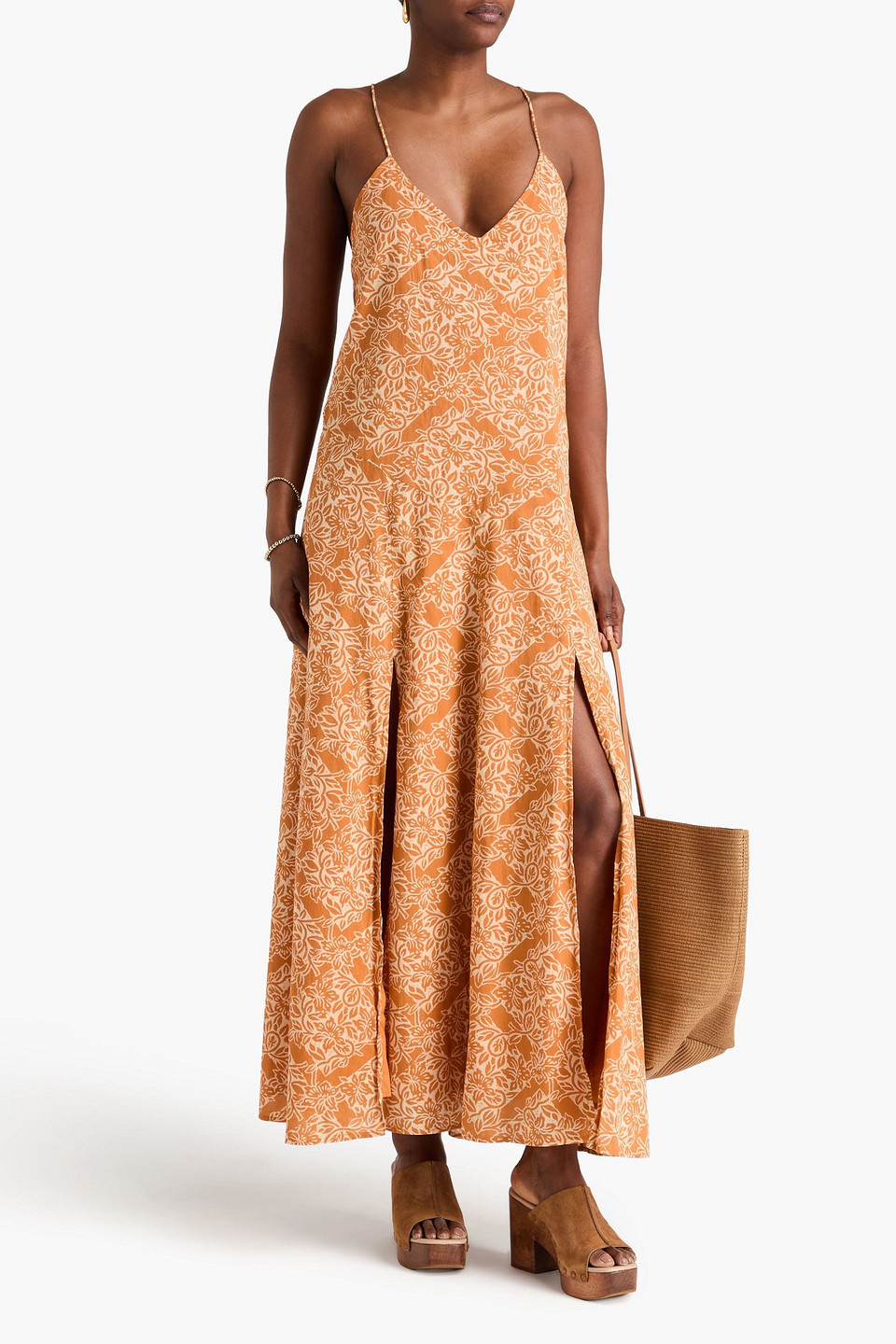  Hannah - Maxikleid „veronica“ Aus Baumwolle Mit Print - Gelb - 00 