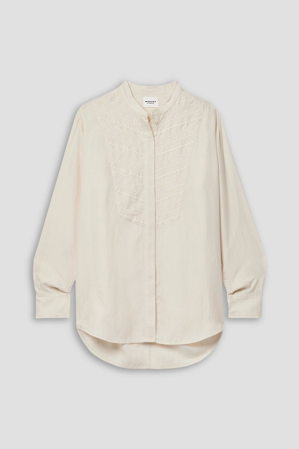 marant étoile - britten embroidered lyocell shirt - white - fr 34