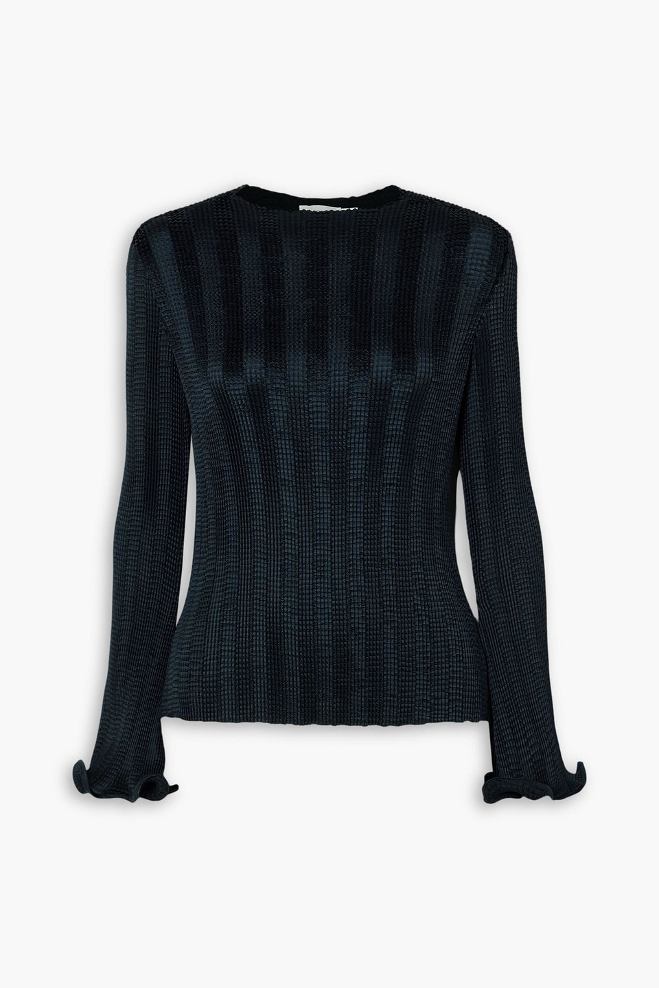 simkhai - carys shirred satin top - black - us 12