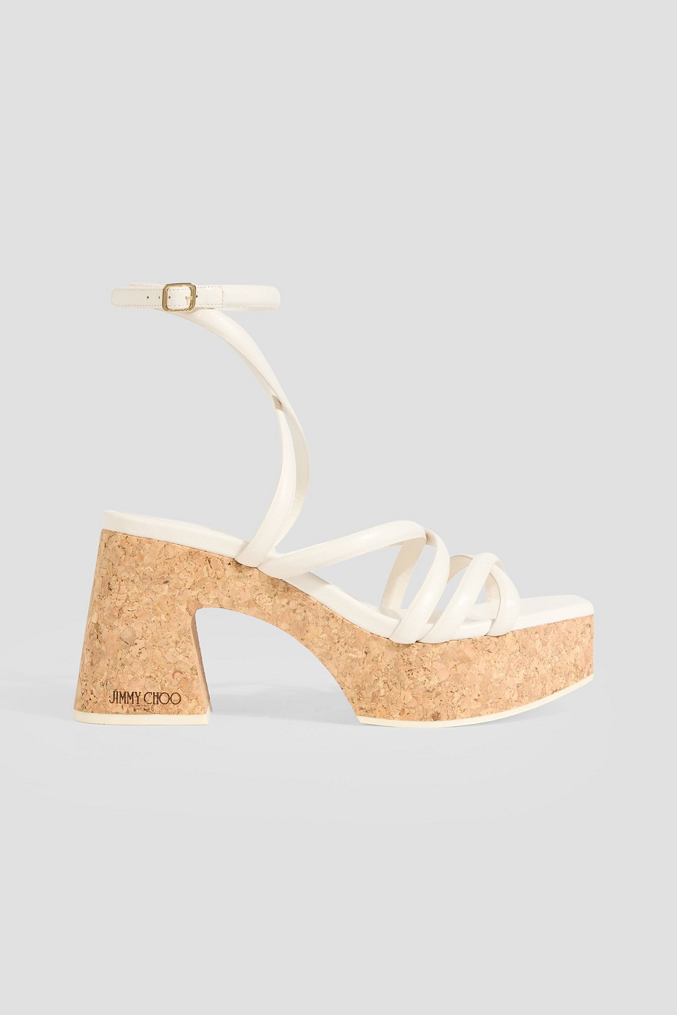 Jimmy Choo Cecelia 95 Leather Platform Sandals In White