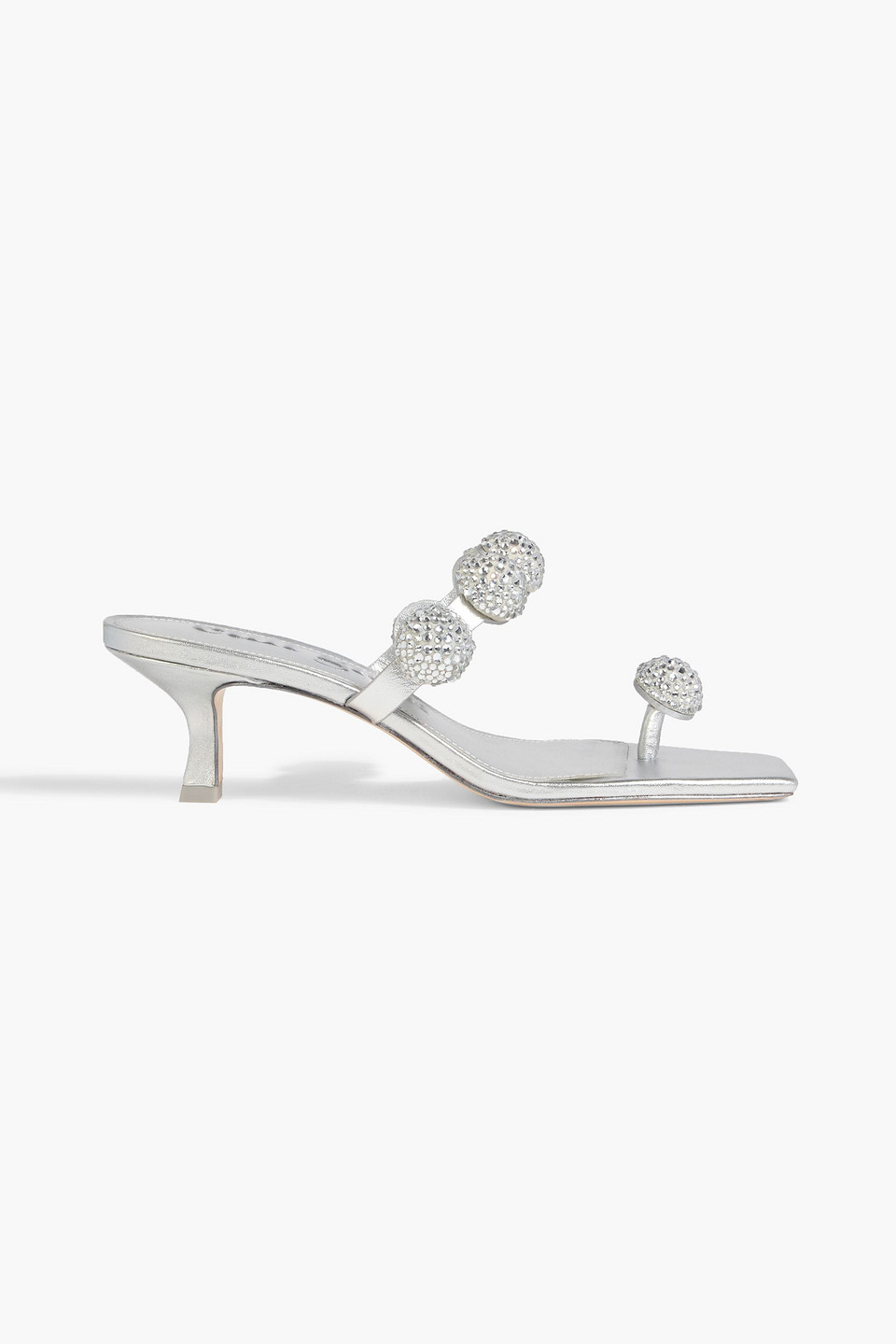 cult gaia - sarina crystal-embellished metallic leather and suede sandals - metallic - eu 35