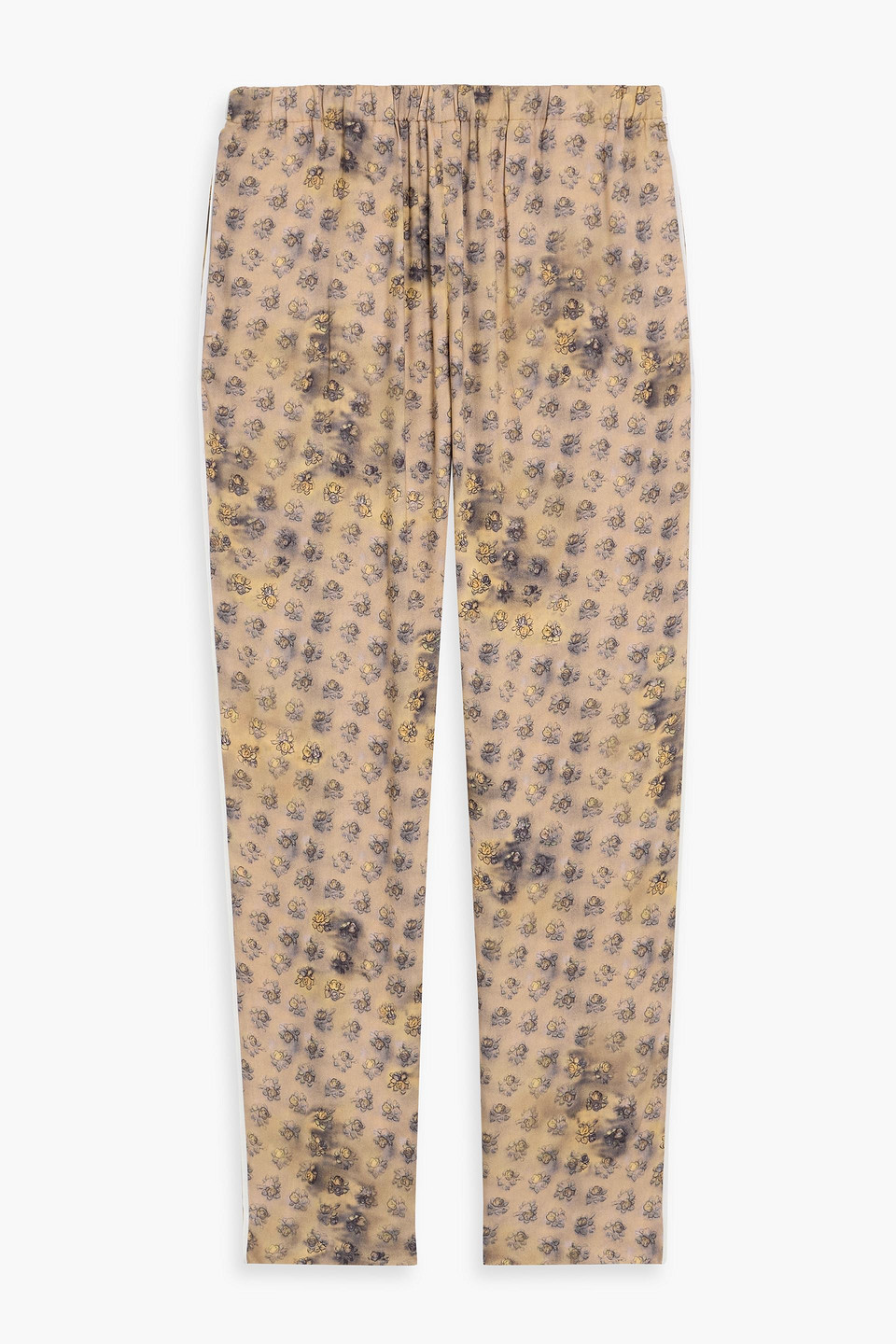 acne studios - tapered floral-print twill drawstring pants - neutral - it 46