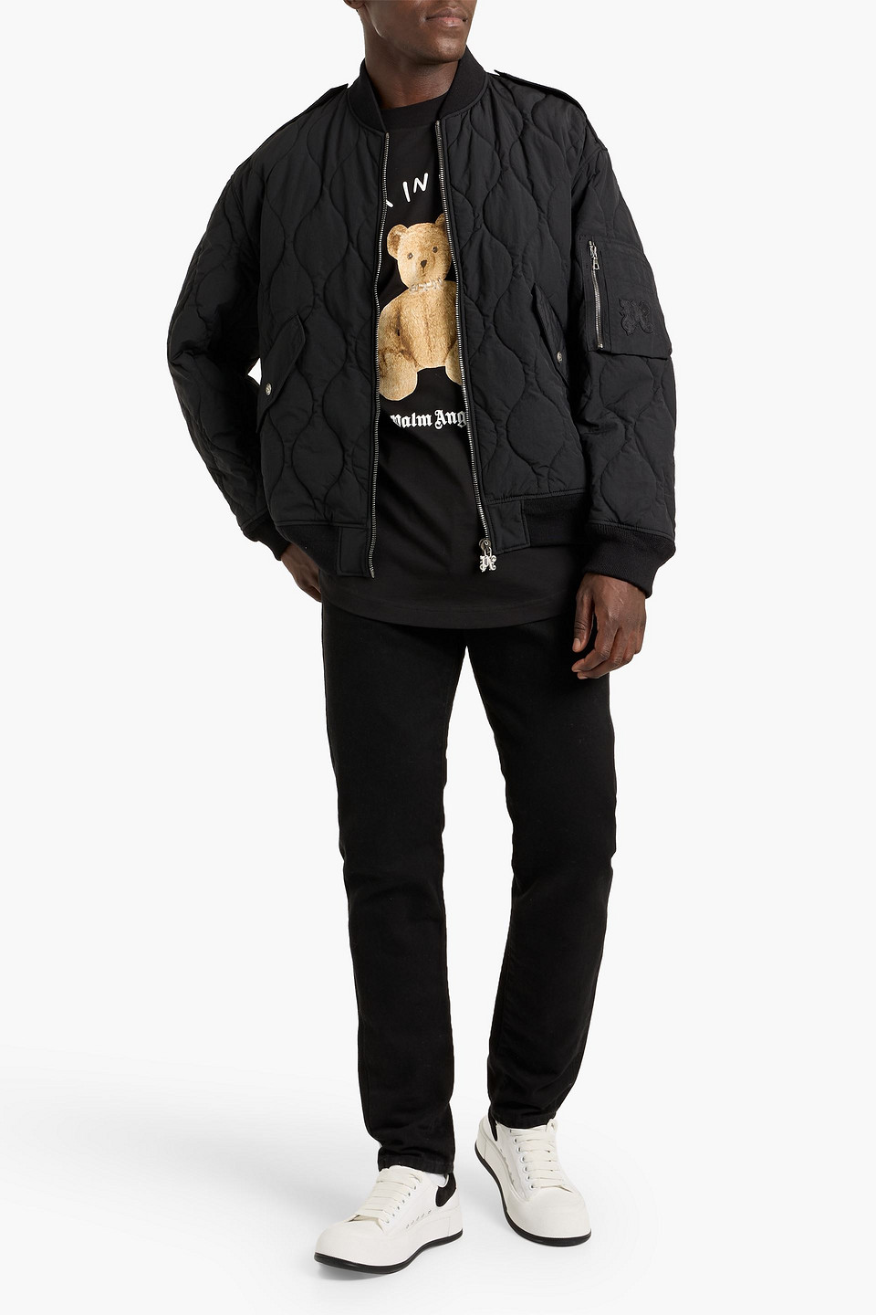  Palm Angels - Wattierte Bomberjacke Aus Gestepptem Shell - Schwarz - S 