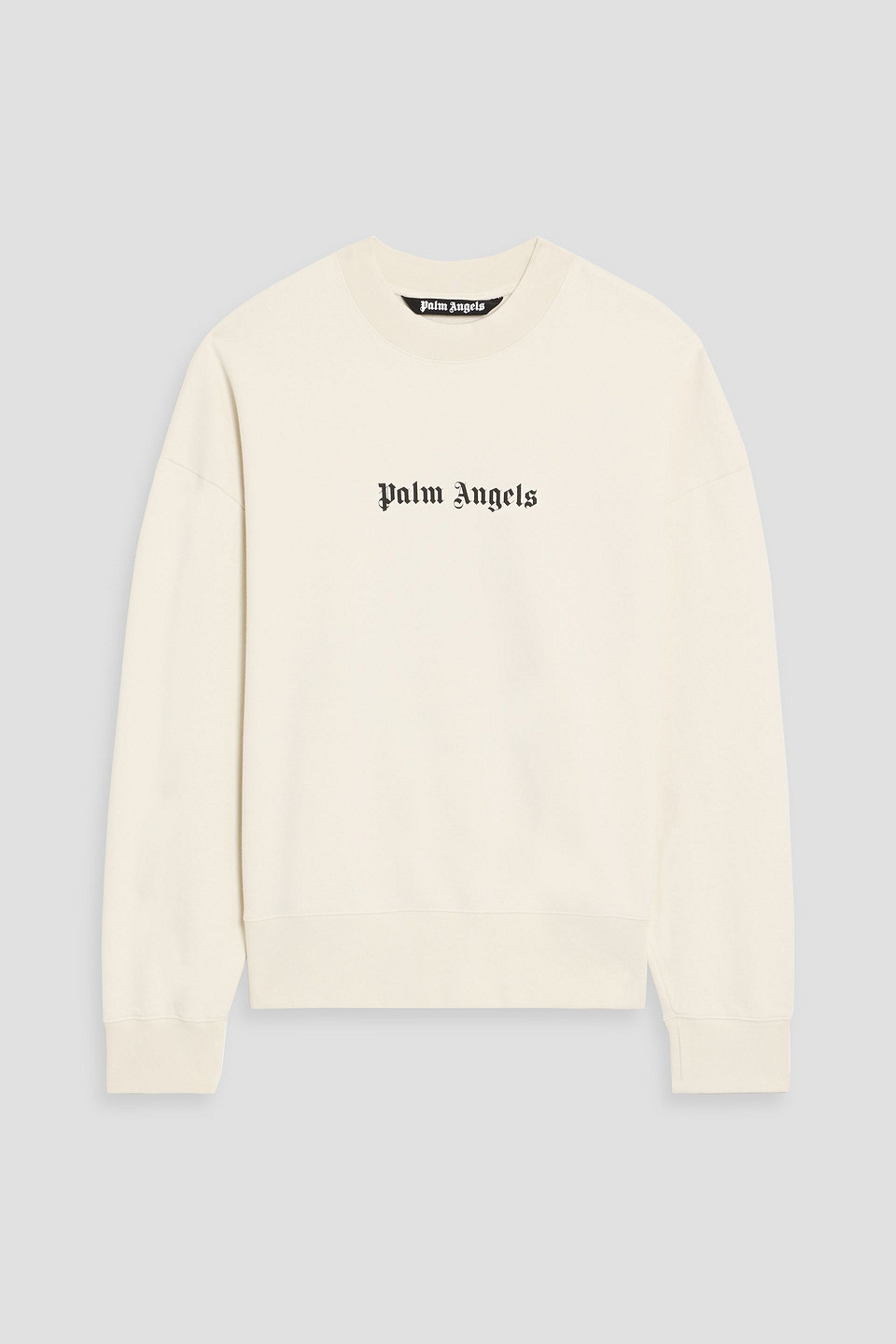 palm angels - logo-print french cotton-terry sweatshirt - white - m