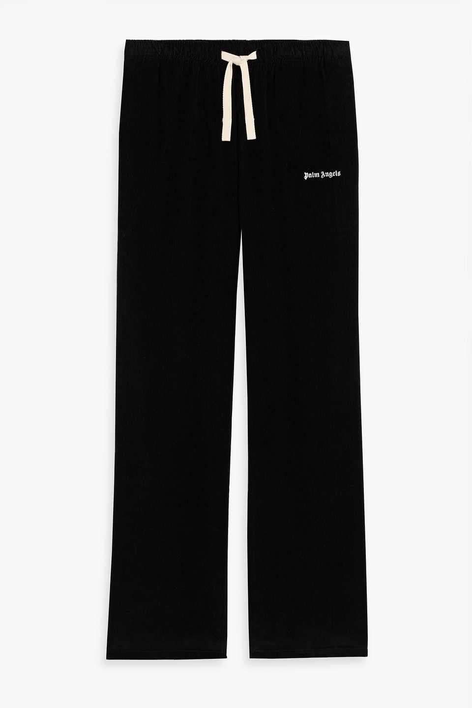 palm angels - cotton-corduroy drawstring pants - black - it 44