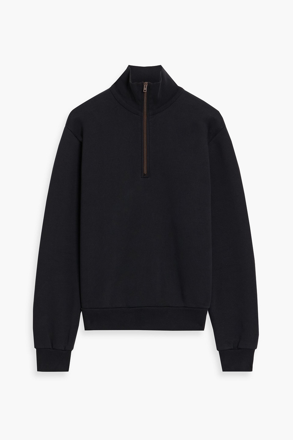 Acne Studios Cotton-blend Fleece Half-zip Sweatshirt In Black