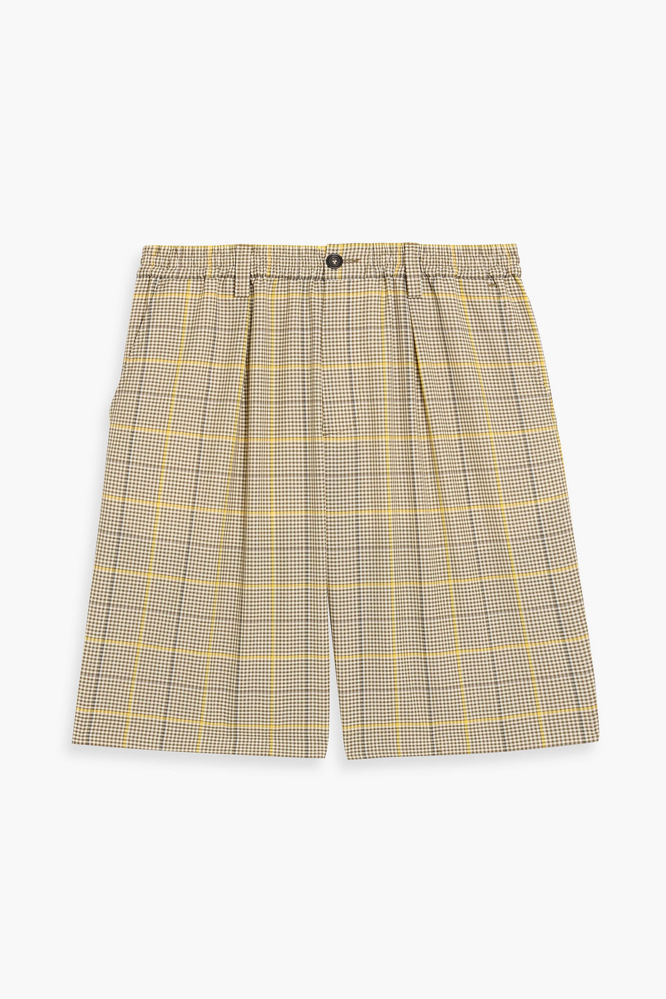 marni - checked wool-blend shorts - green - it 48