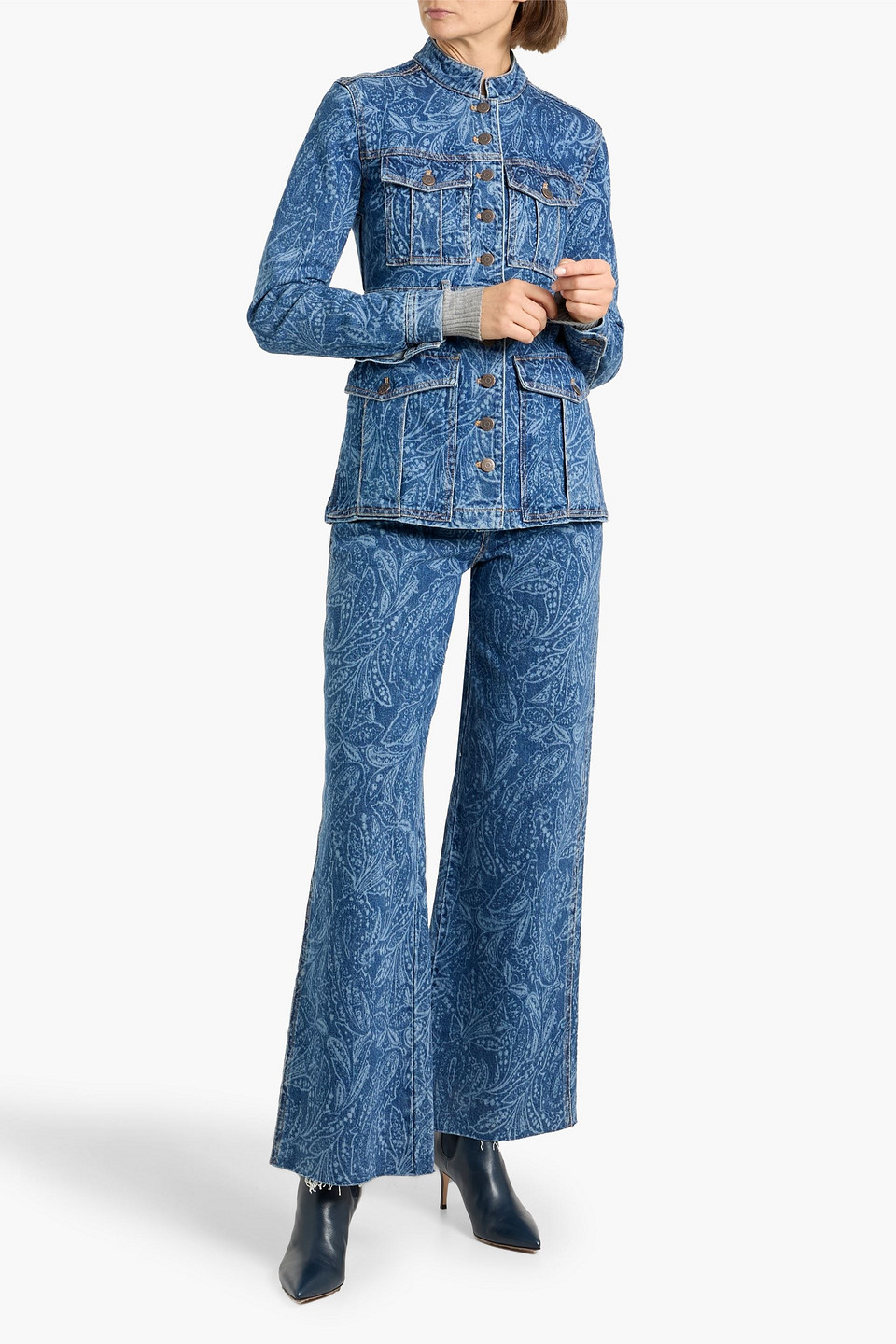  Veronica Beard - Jeanshemd „tika“ Mit Paisley-print - Blau - Xs 