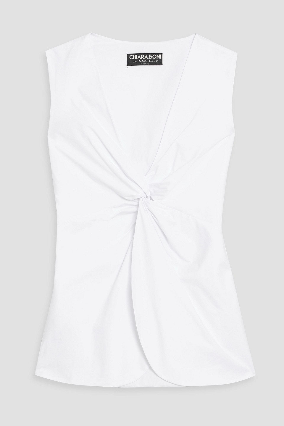 chiara boni la petite robe - rovix twisted cotton-blend poplin top - white - it 46