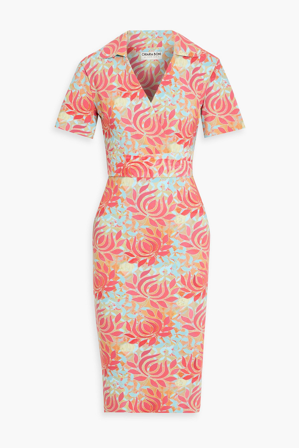 chiara boni la petite robe - shihi floral-print stretch-jersey dress - orange - it 38