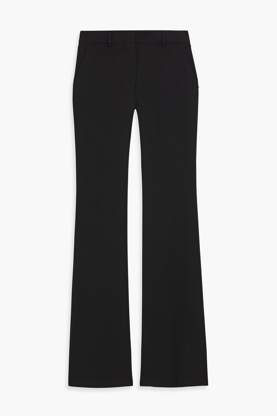 Sportmax Hangar Wool-crepe Flared Pants In Black