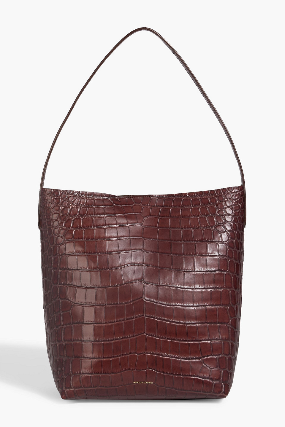 Mansur Gavriel Everyday Cabas Croc-effect Leather Tote In Brown