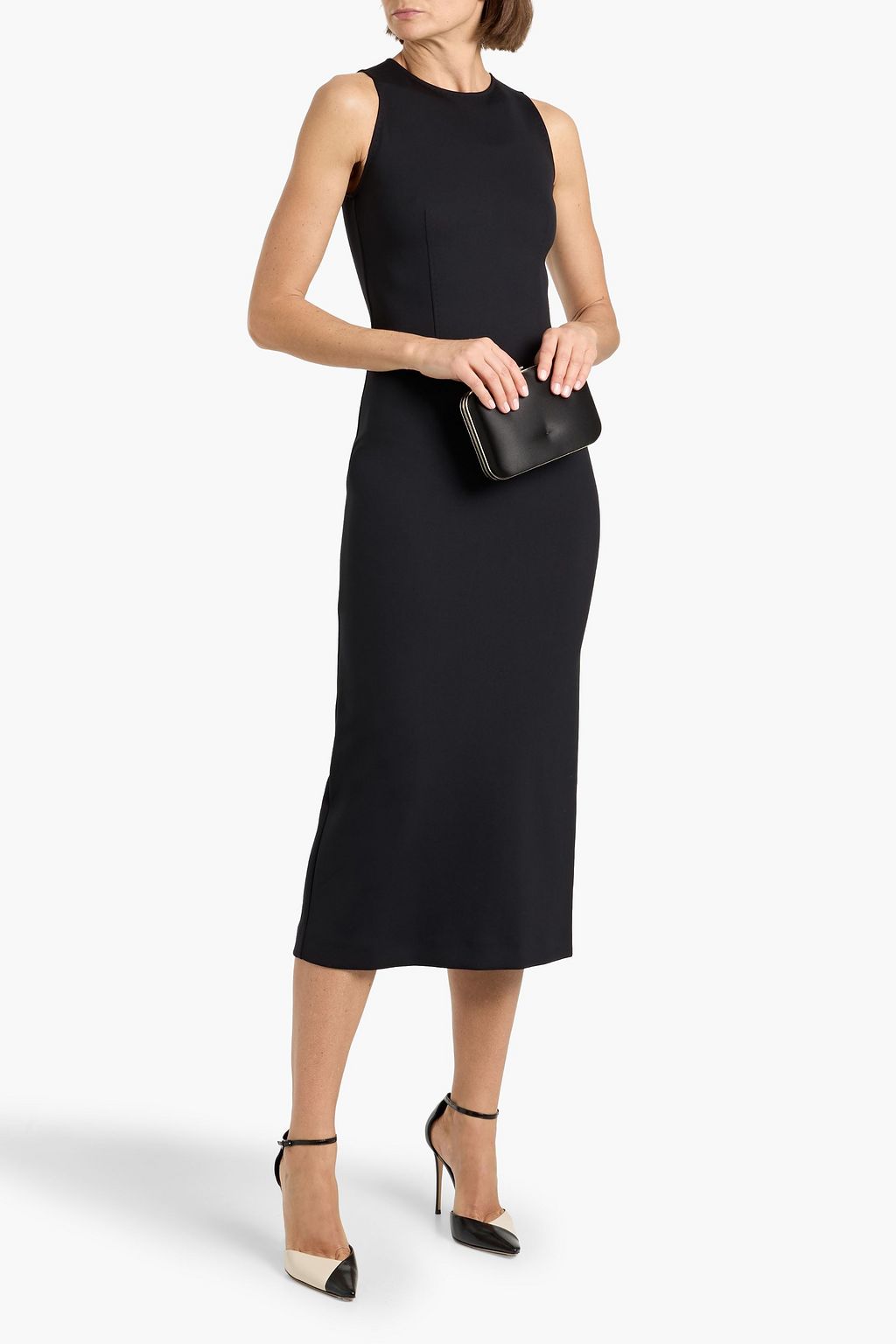 midi high low dresses formal Ruffle Stretch Crepe Formal Midi Cocktail Dress