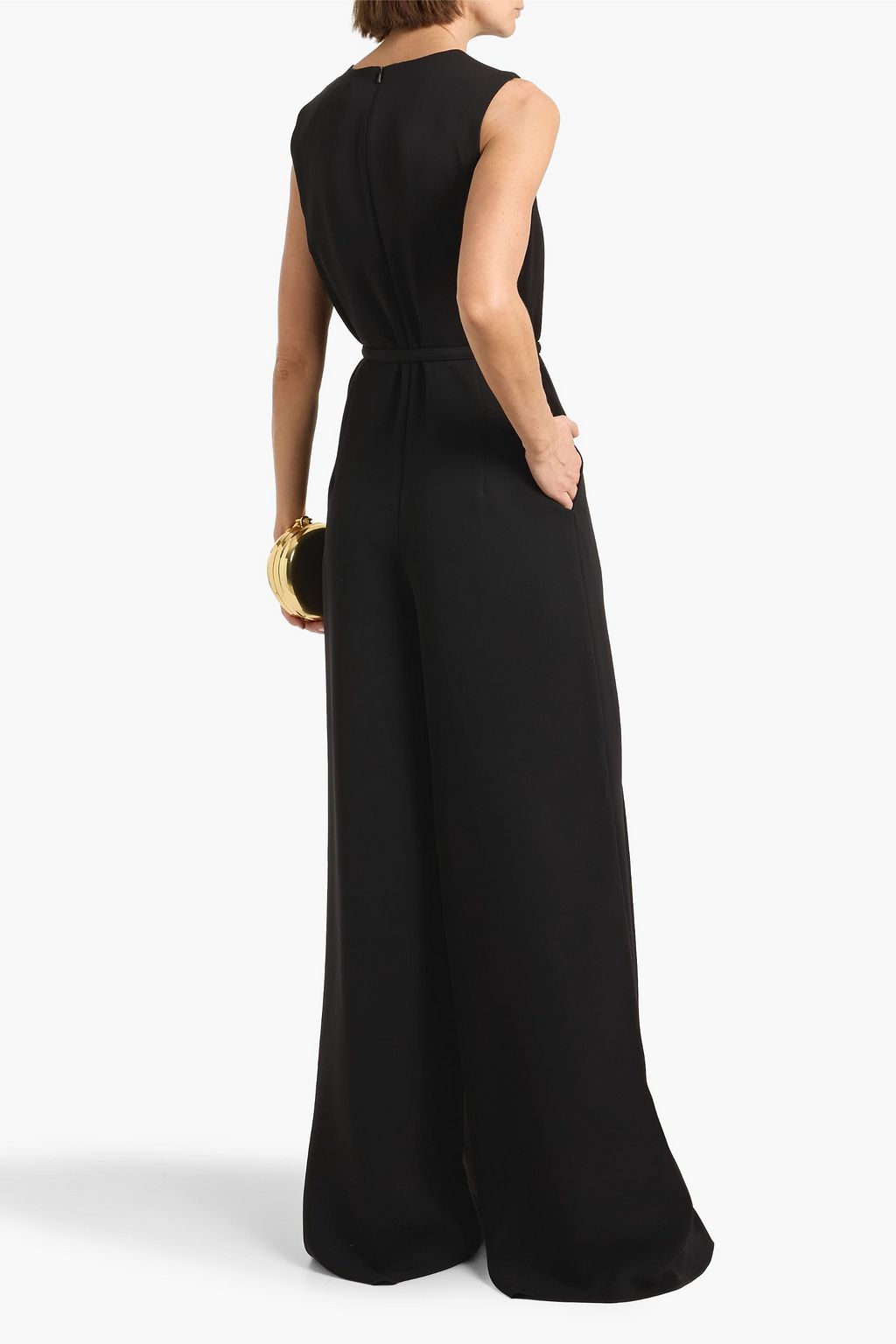 MAX MARA Sondrio belted crepe wide-leg jumpsuit | THE OUTNET