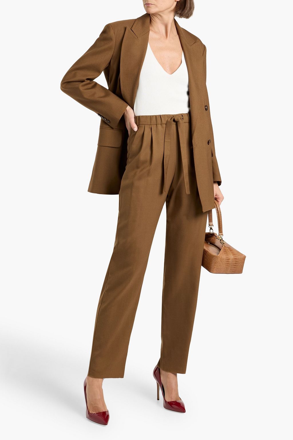 MAX MARA Edere wool, mohair and silk-blend tapered pants | THE OUTNET