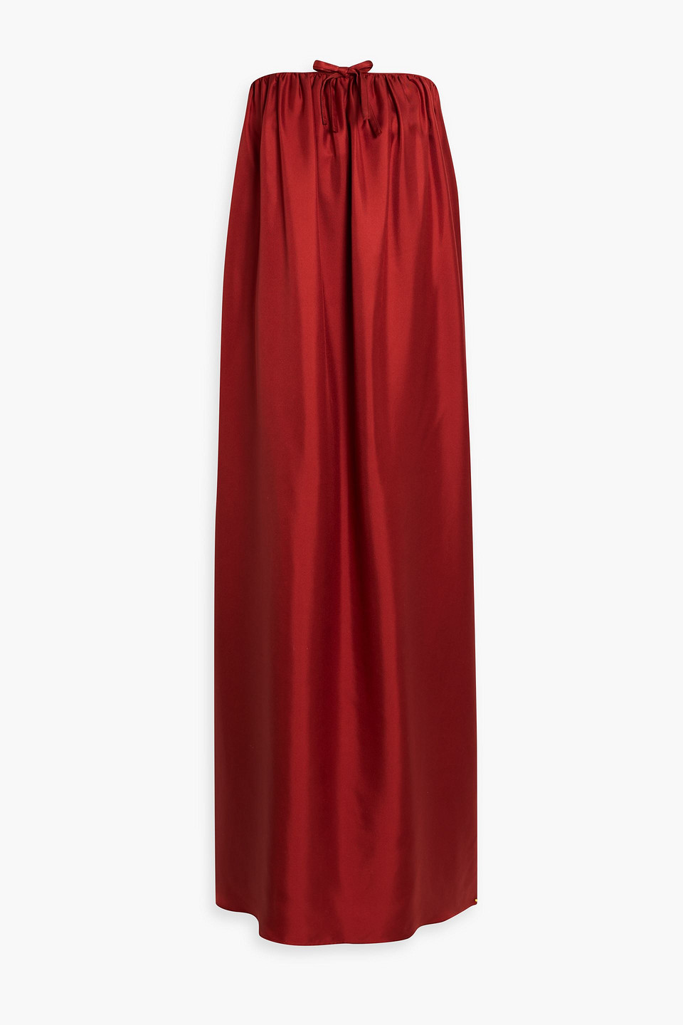 Max Mara Edda Strapless Silk-twill Maxi Dress In Red