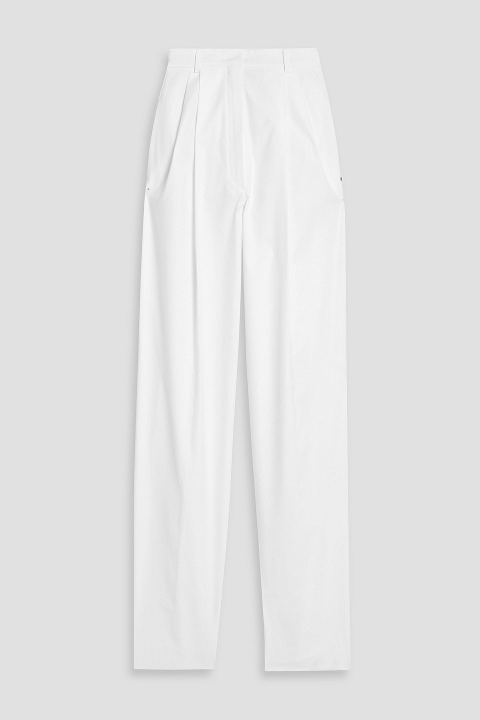 sportmax - leone cotton-poplin tapered pants - white - it 38