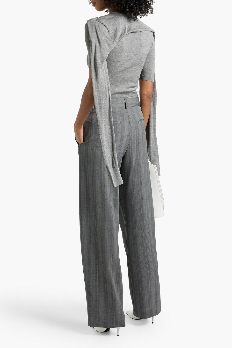 Acne Studios Silk Layered Jersey In Gray