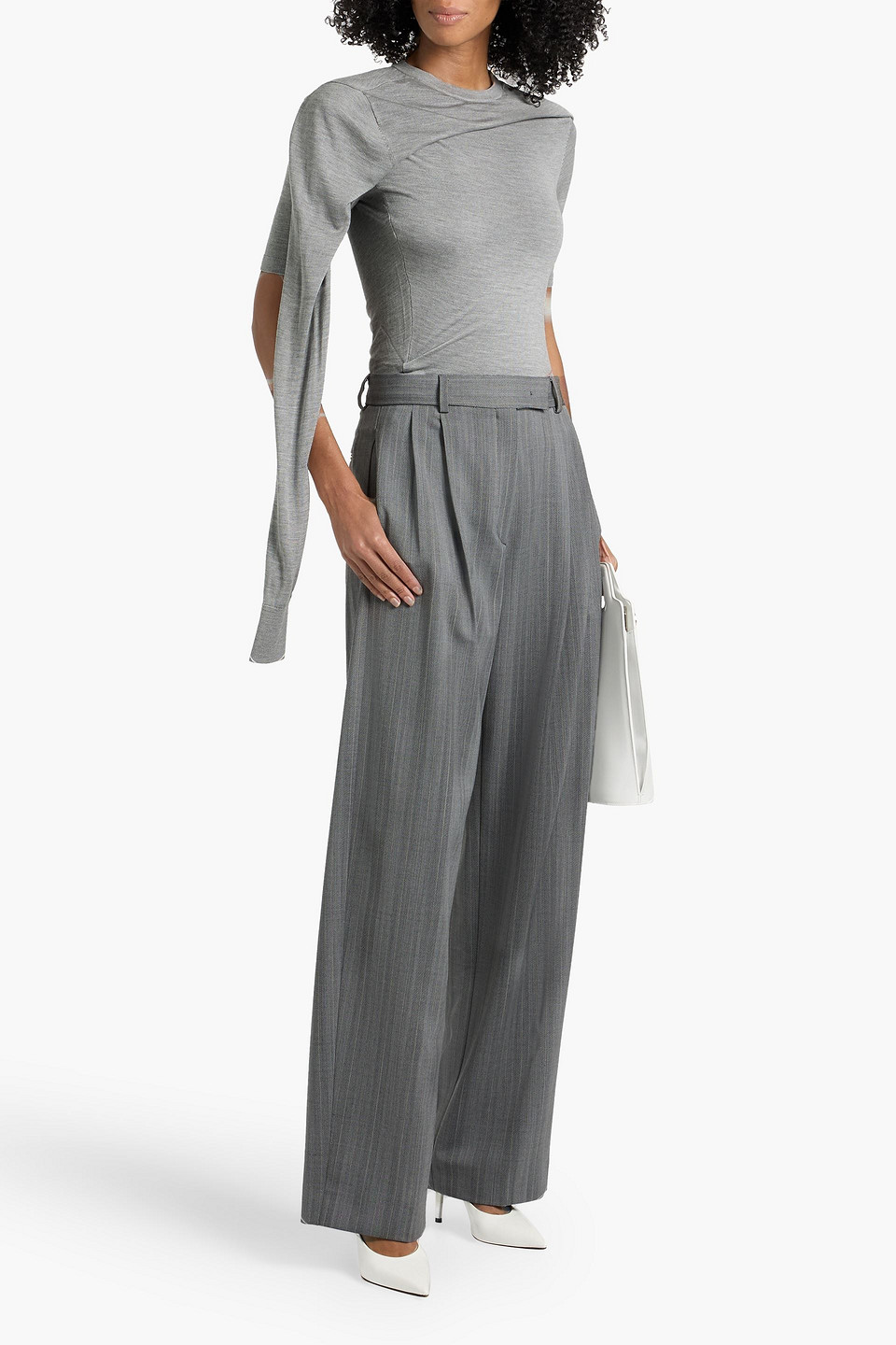 Acne Studios Silk Layered Jersey In Gray