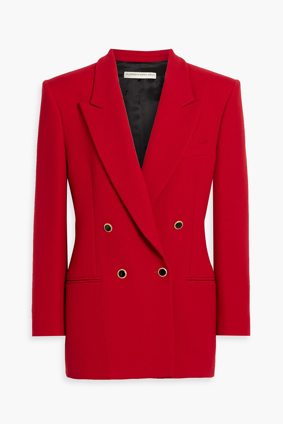 Alessandra Rich Double-breasted Wool Blazer In Red