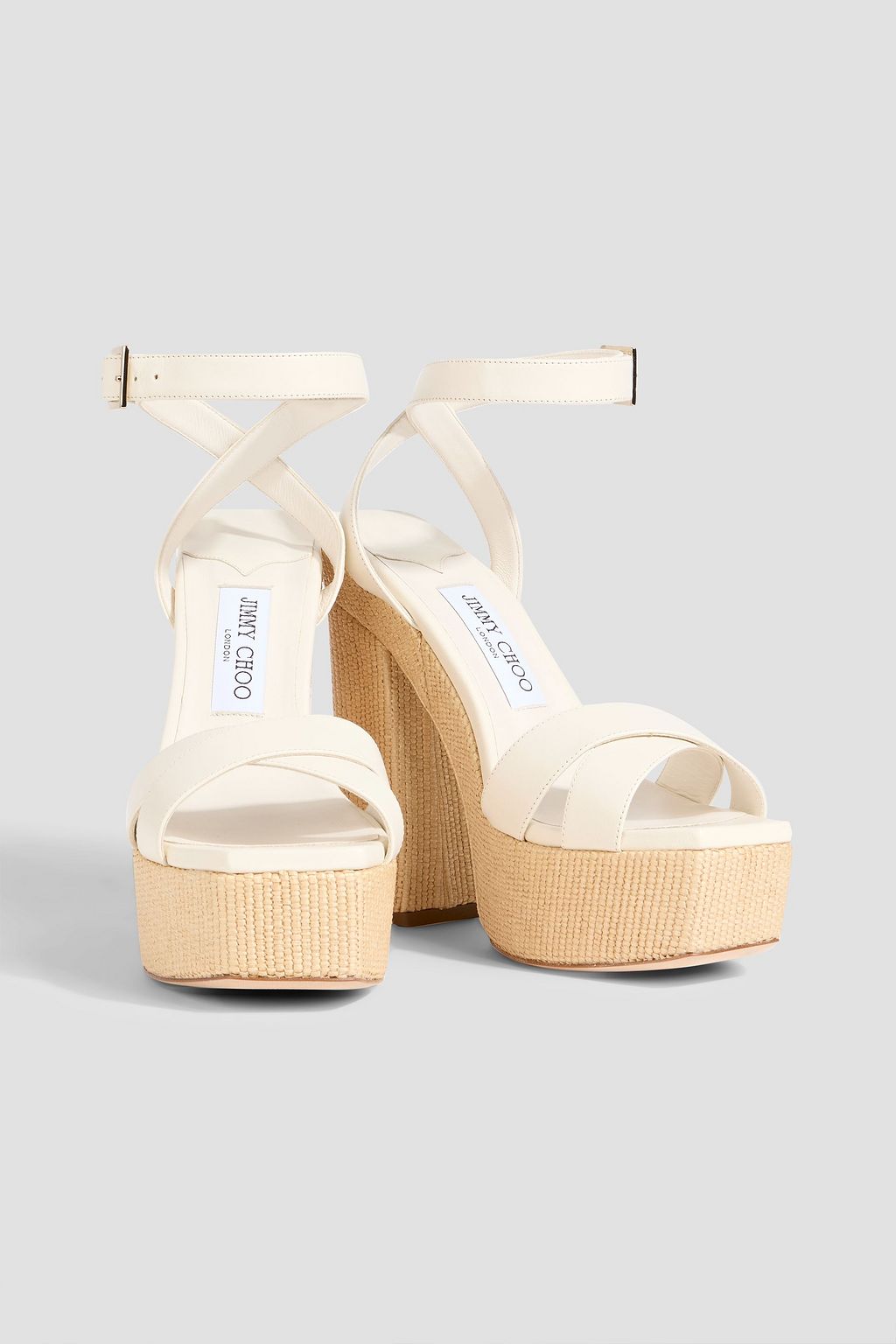 JIMMY CHOO Gaia 140 leather platform sandals | THE OUTNET