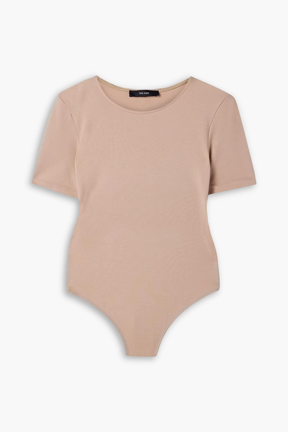 The Park Penny Stretch-tencel™ Lyocell Jersey Thong Bodysuit In Brown