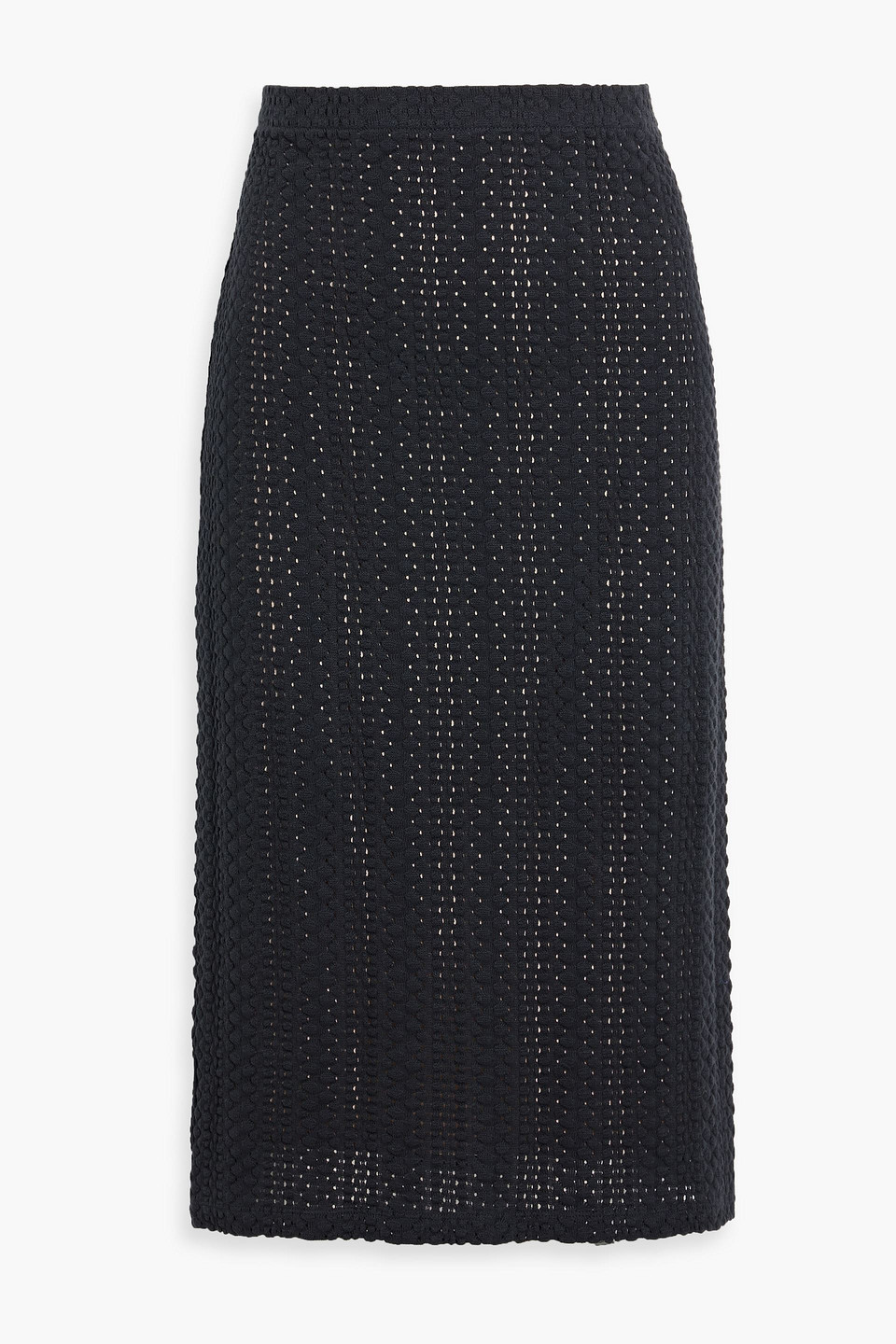 Vince Crocheted Cotton Midi Skirt In Black