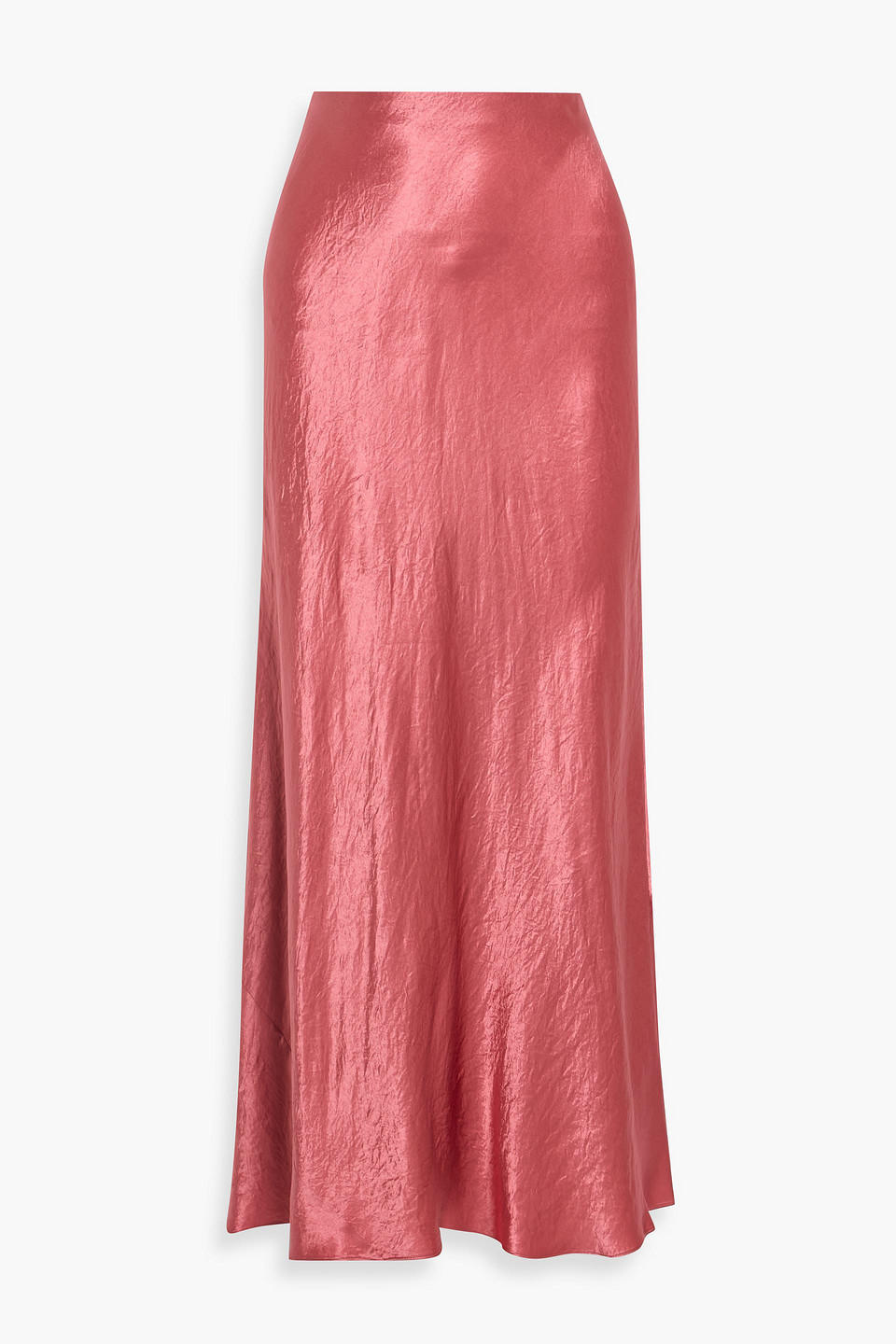 vince. - crinkled-satin maxi skirt - pink - xs