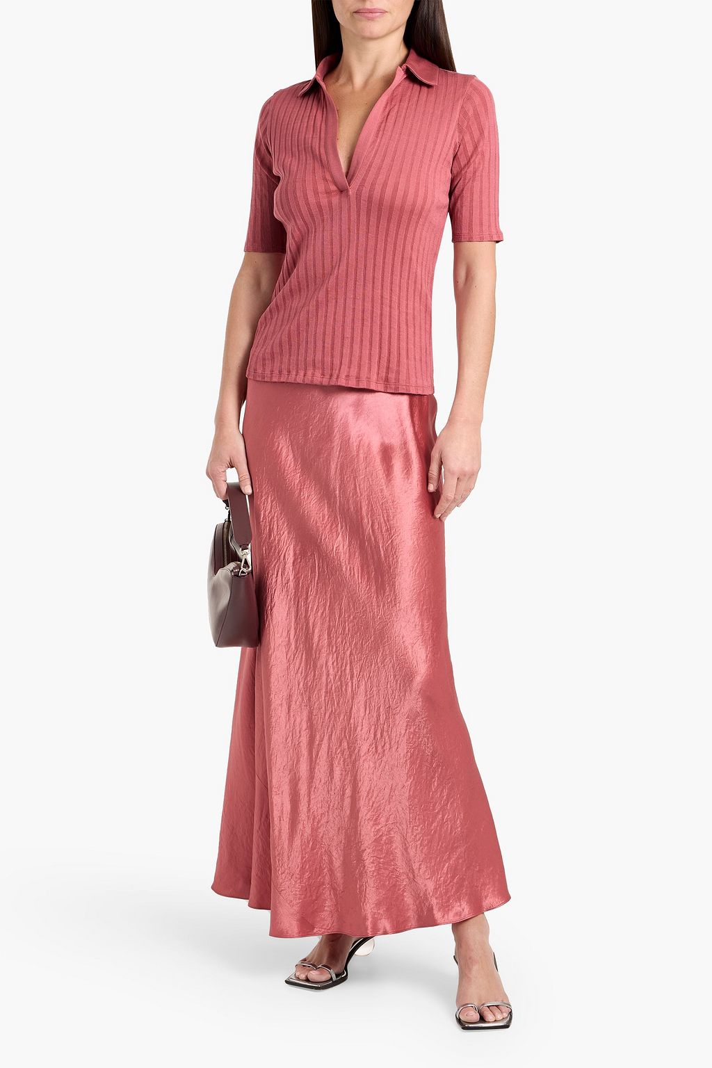 VINCE. Crinkled-satin maxi skirt | THE OUTNET