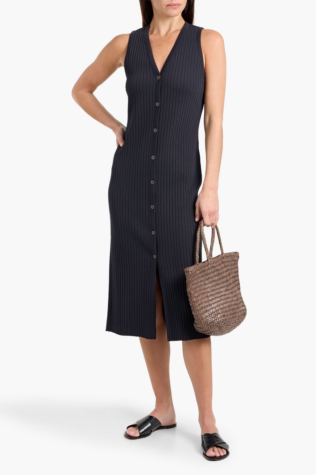 silk and lace midi dress RIXO Marlice Silk Midi Black