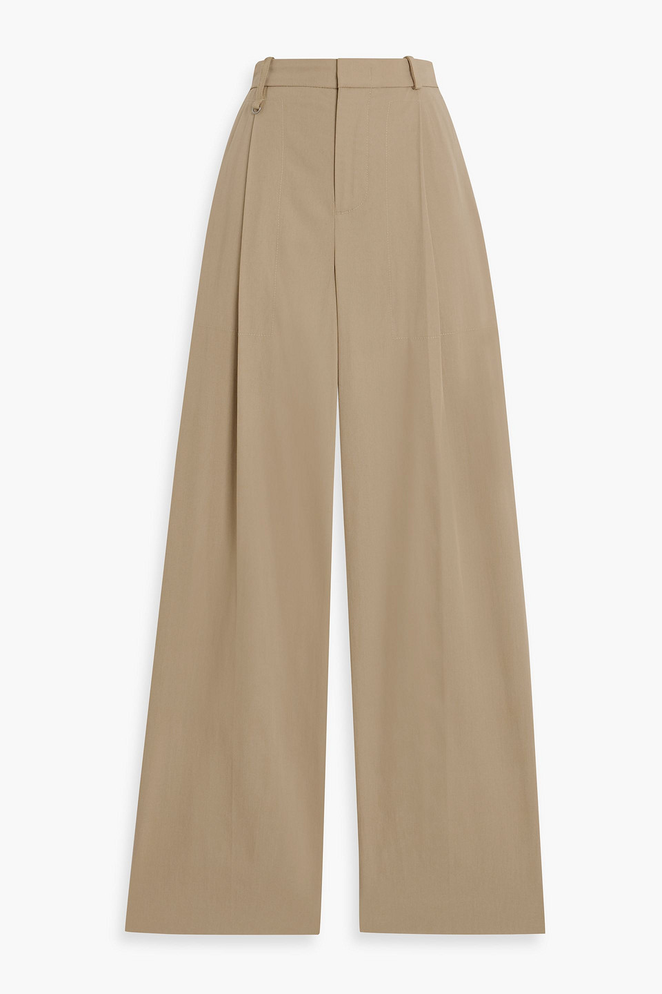 Vince Cotton-blend Wide-leg Pants In Brown
