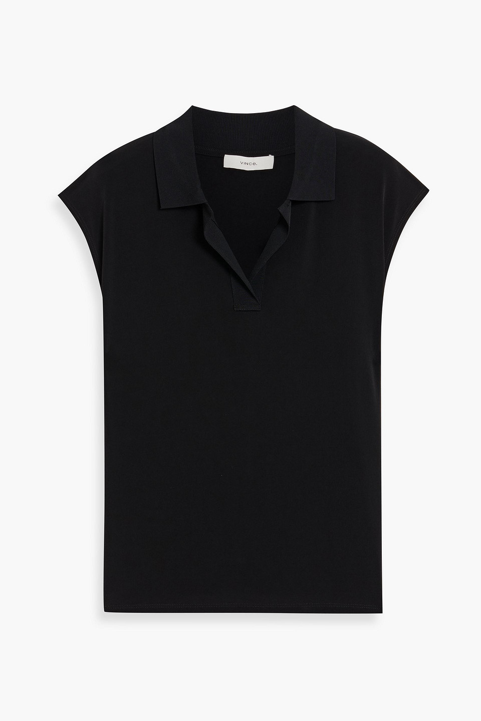 Vince Stretch-jersey Top In Black