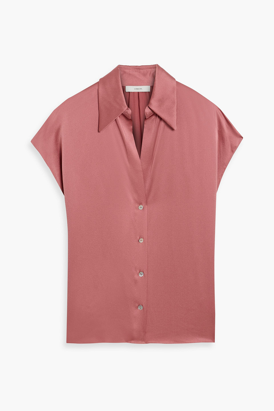 vince. - silk-satin shirt - pink - xxs