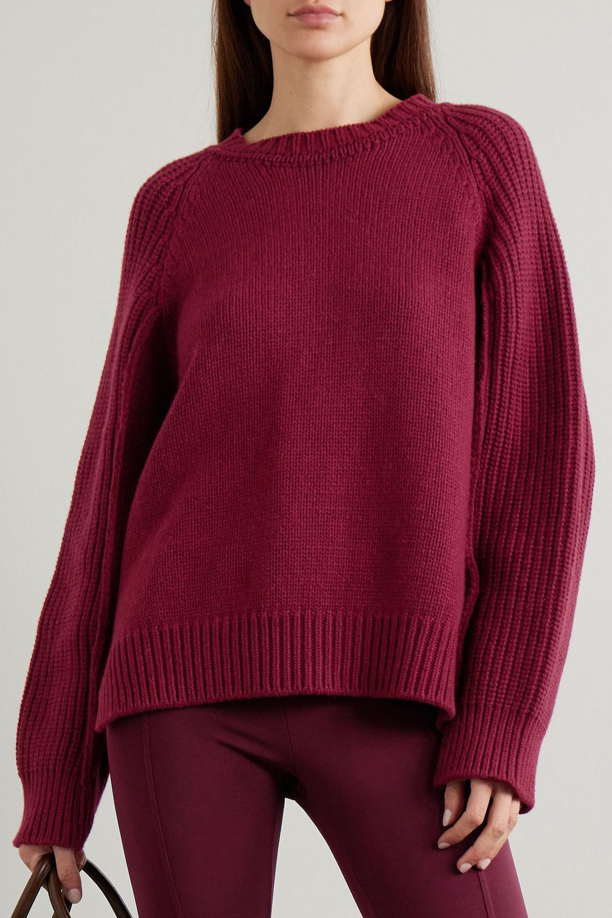 Another Tomorrow Oversized ribbed cashmere and wool-blend sweater