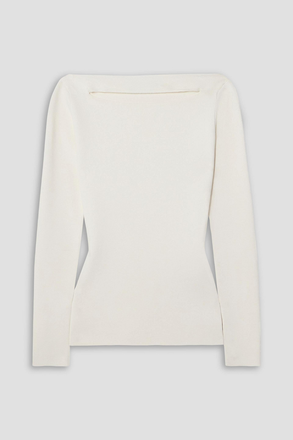 another tomorrow - cutout knitted top - white - xl